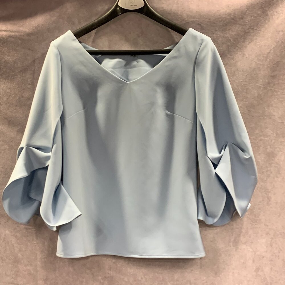 Alberto Makali Ruffled Split Sleeve Top